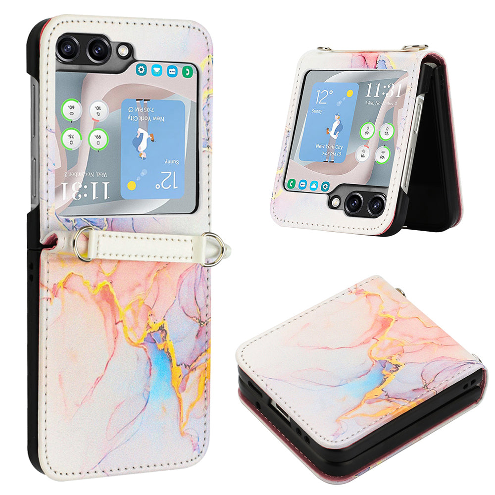 YB Pattern Printing Leather Series-5 for Samsung Galaxy Z Flip5 5G Phone Case Marble Pattern PU Leather Cover YB Pattern Printing Leather Series-5 for Samsung Galaxy Z Flip5 5G Phone Case Marble Pattern PU Leather Cover